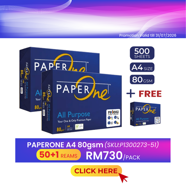 Promo@50reams PaperOne Blue A4 Paper 80gsm 500's