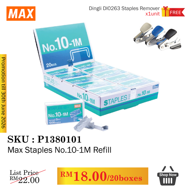 Promo@Max Staples No.10-1M Refill
