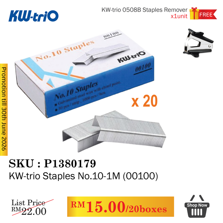 Promo@KW-trio Staples No.10-1M (00100)