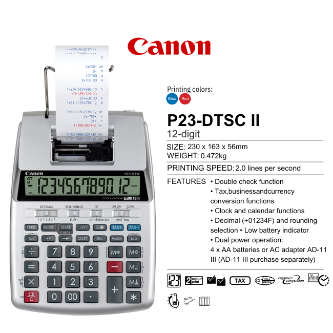 Canon Mini Printer Calculator