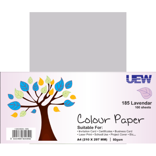UEW COLOUR PAPER A4 80gsm 100's