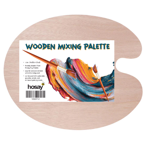 Hosay Wooden Mixing Palette 24x30cm (Oval)