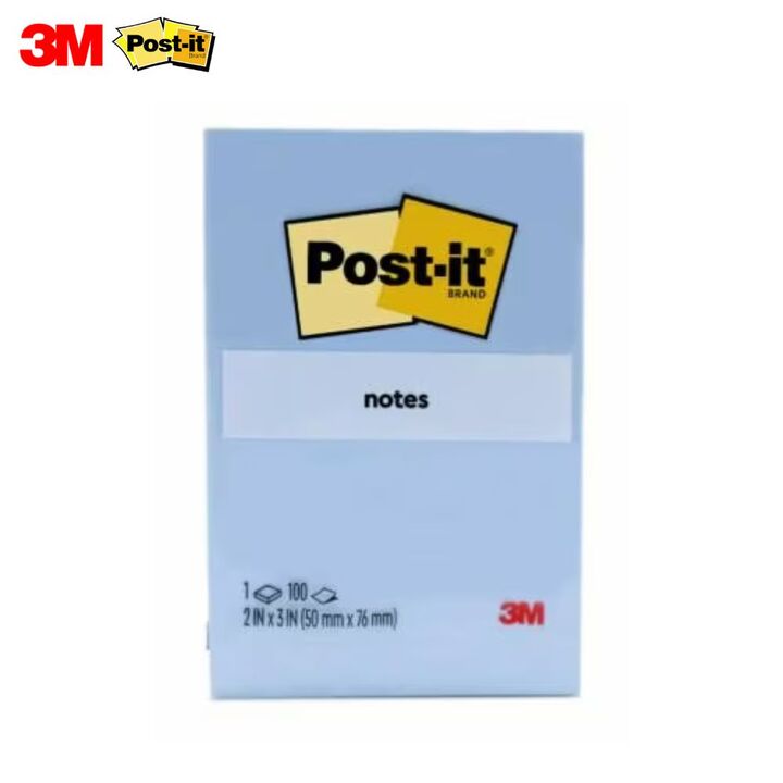 3M Post It Notes 656-1CB 2inchx3inch (100's) HB - Cloud Blue