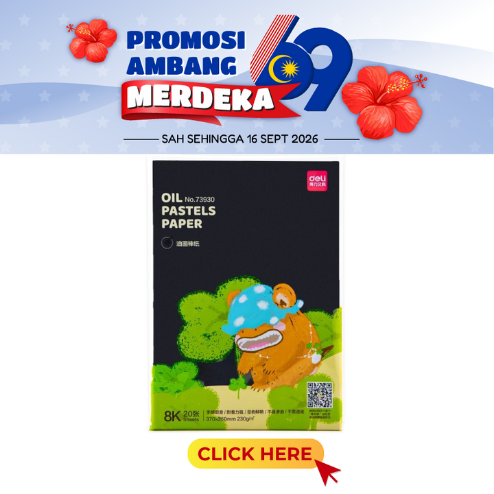 Merdeka@[Deli Oil Pastel Paper 73930 8K 20's 370x260mm 230gm]