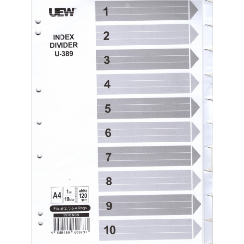 UEW Index Divider (White 120gsm) A4