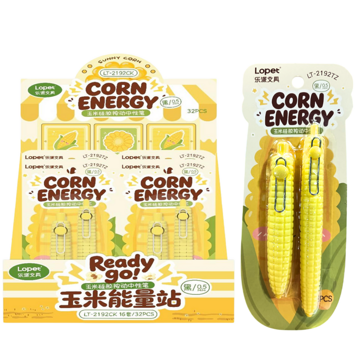Lopet Corn Energy Gel Ink Pen 2's 0.5mm Black