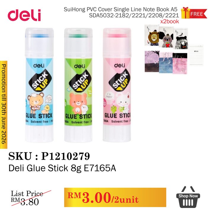 Promo@Deli Glue Stick 8g E7165A