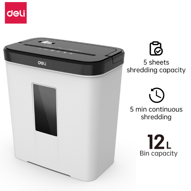 Deli Paper Shredder Cross Cut 4x25mm 5'sheets