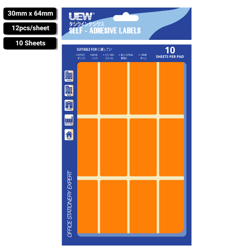 UEW Label sticker 30x64  10's Colour