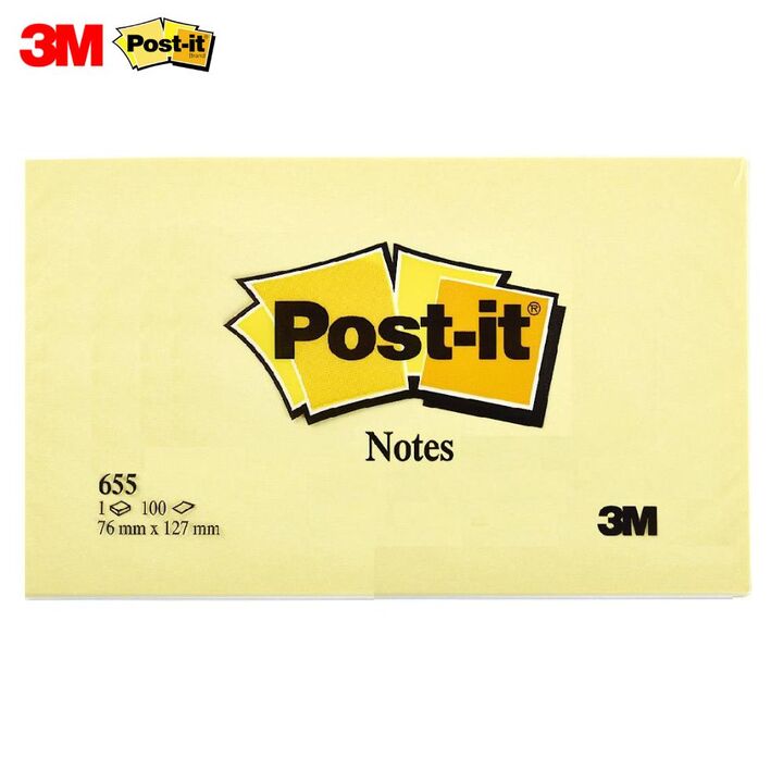 3M Post It Notes 655 3inchx5inch - Yellow