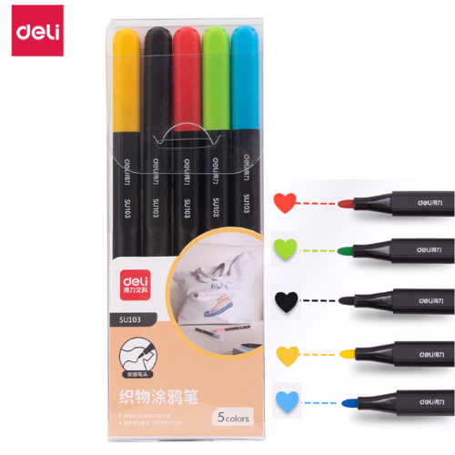 Deli Fabric Graffiti Pen 5 Colours SU103