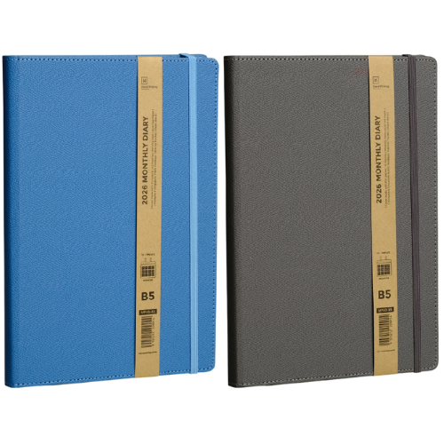 Masterprint B5 Monthly PU Leather Diary with Elastic Band - MPUD-B5