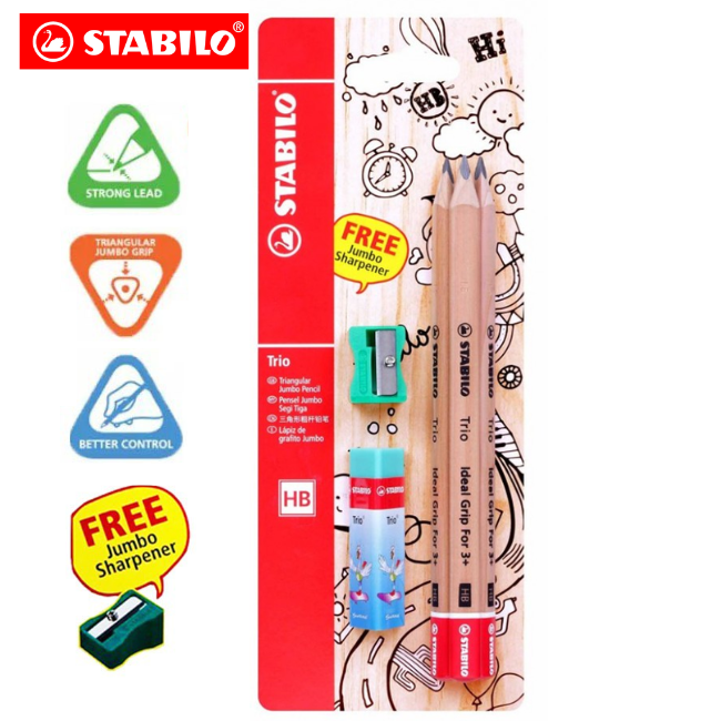 Stabilo Trio Jumbo HB Pencil 3's