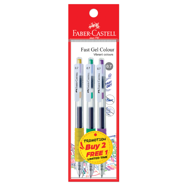 Faber-Castell Fast Gel Colour 0.7mm B2F1