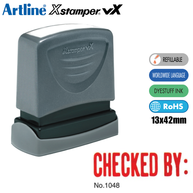 Artline X Stamper (Checked By) ES-BV - Red