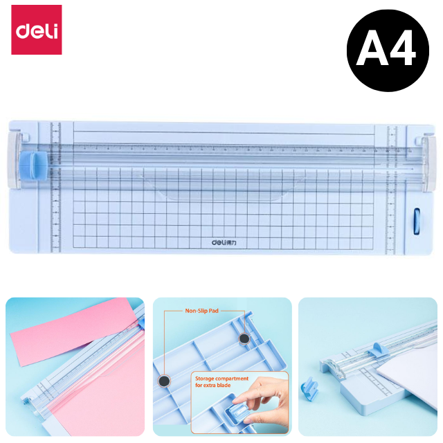 Deli Paper Trimmer A4 - Light Blue
