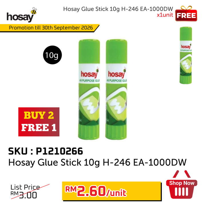 Promo@ Hosay Glue Stick 10g H-246 EA-1000DW