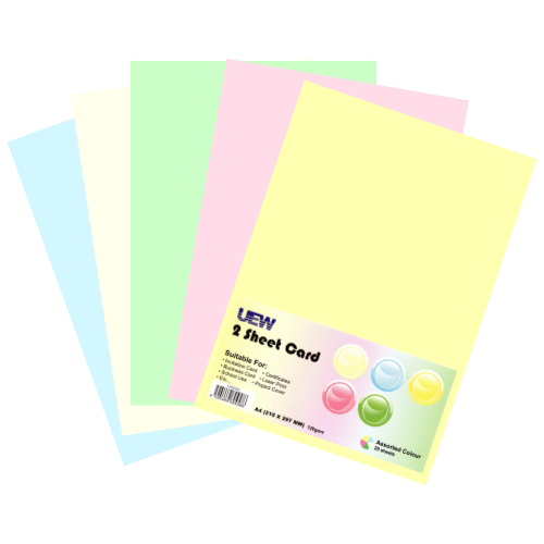 UEW 2 Sheet Card A4 120gsm 20's - Mix