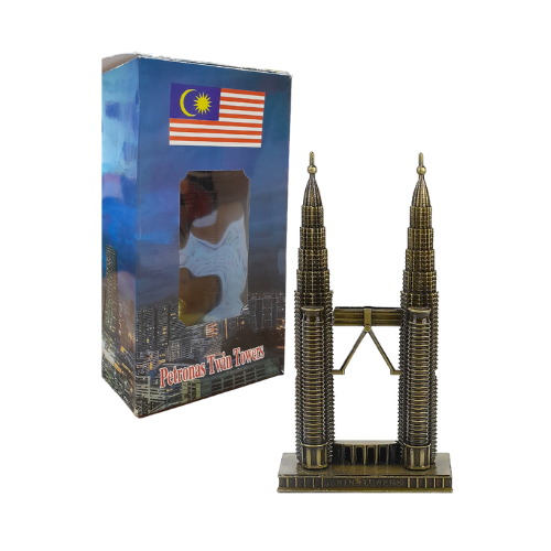 Petronas Twin Tower Gold Metal Figurine 12.5cm