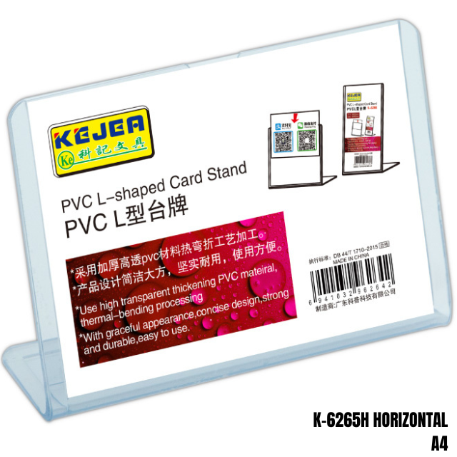 PVC L-Shape Card Stand