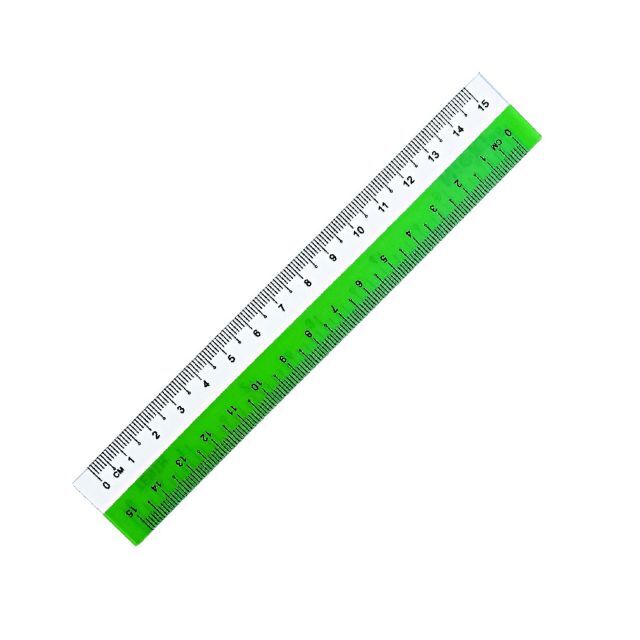 Nieki Plastic Ruler 15cm Half Colour