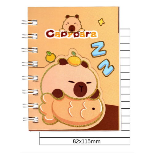Capybara Spiral Single Lined Notebook 82x115mm CA7-148