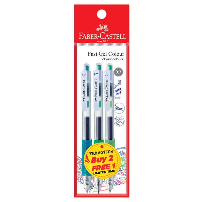 Faber-Castell Fast Gel Colour 0.7mm B2F1