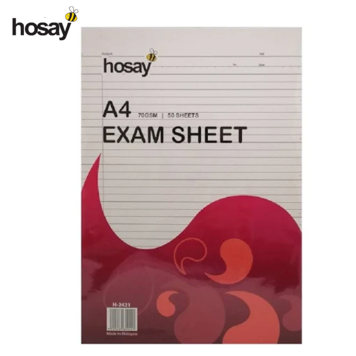 Hosay Exam Sheet A4 70gsm 50's