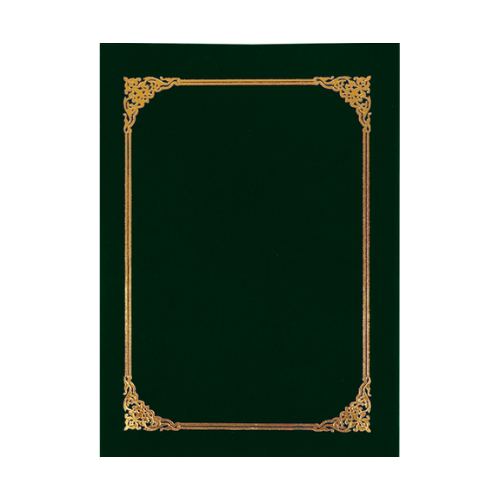 Certificate Holder A4 Velvet with Gold Stamping Border
