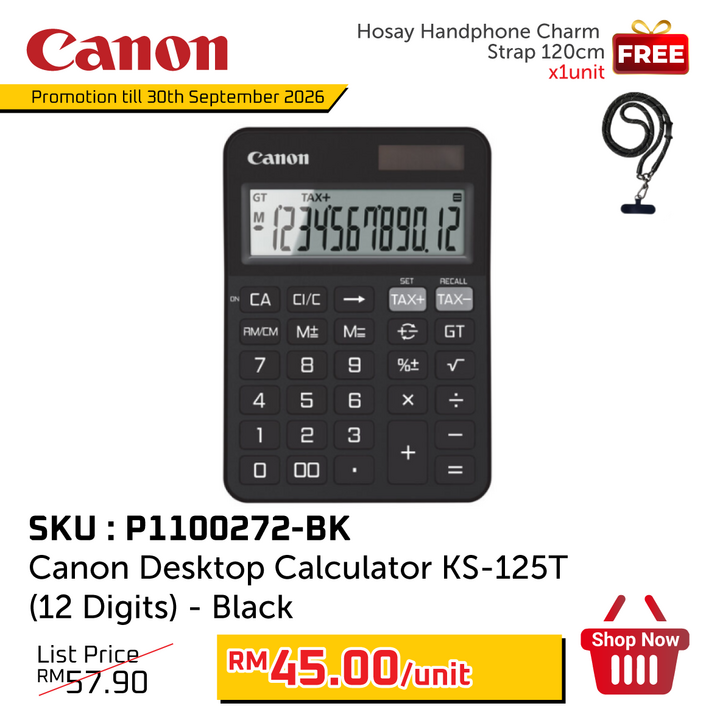 Promo@Canon Desktop Calculator KS-125T (12 Digits)