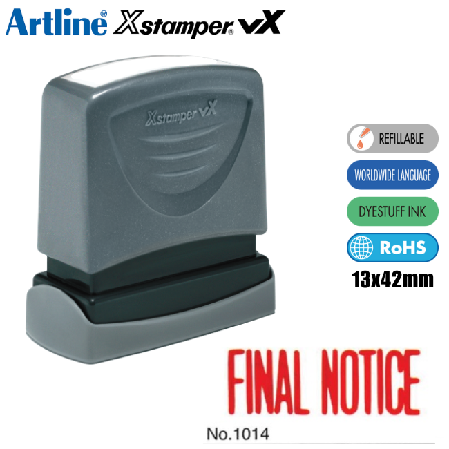 Artline X Stamper (Final Notice) ES-BV - Red