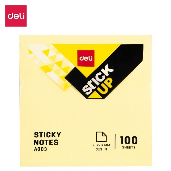 Deli Sticky Notes Yellow Colour 100's