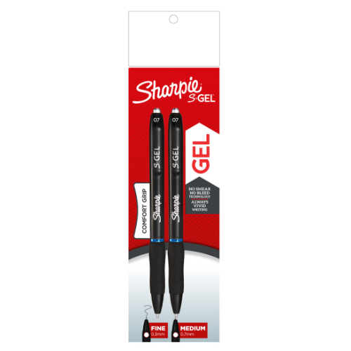 Sharpie S Gel Pen RT 0.7mm 2's/pkt