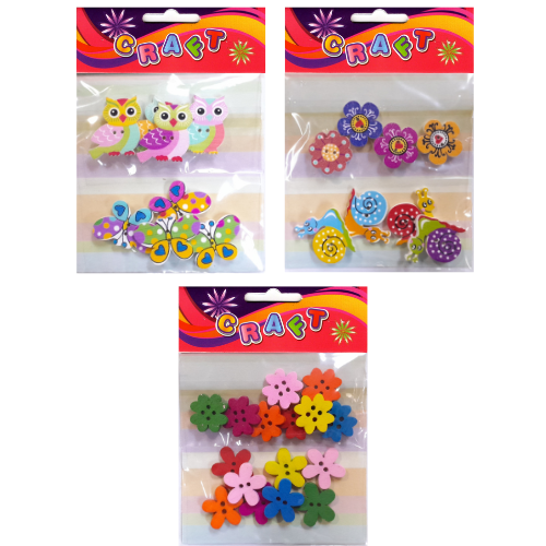 DIY Craft - Wooden Button Mix 2 in 1