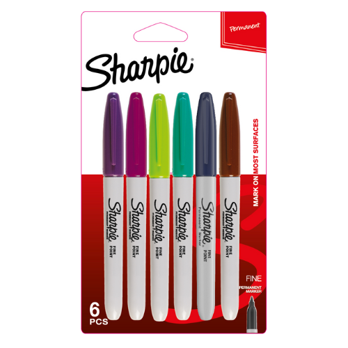 Sharpie Permanent Marker Fine BL6 - Asst  Set 1