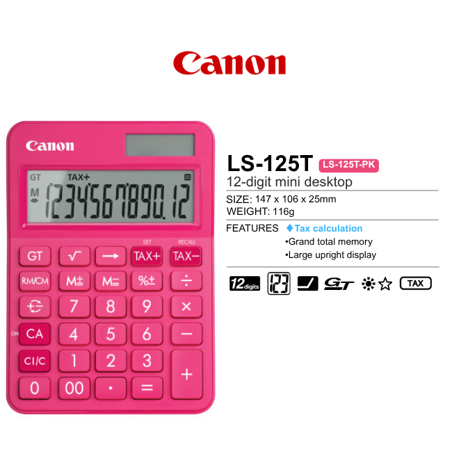 Canon Desktop Calculator LS-125T (12 Digits)