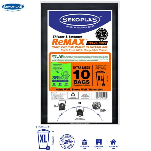 Sekoplas ReMax HDPE Garbage Bag  Heavy Duty