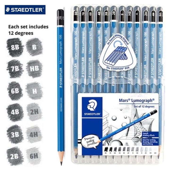 Staedtler Mars Lumograph Pencils Set of 12 Degrees