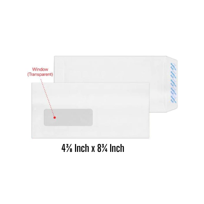 Opaque Envelope White Peal and Seal with Window 20s