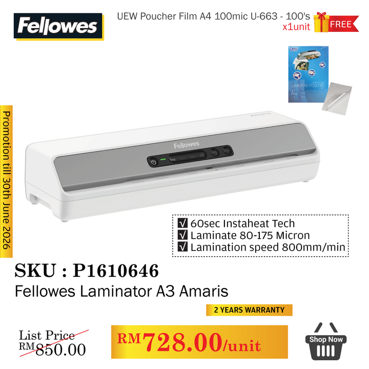 Promo@Fellowes Laminator A3 Amaris
