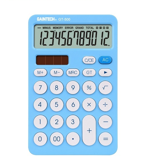 Gaintech Desktop Calculator GT-500 (12 Digits) - Blue