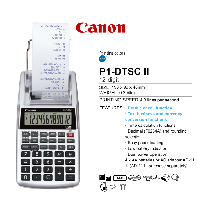Canon Mini Printer Calculator