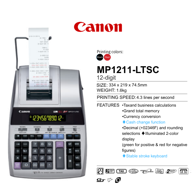 Canon Desktop Printer Calculator