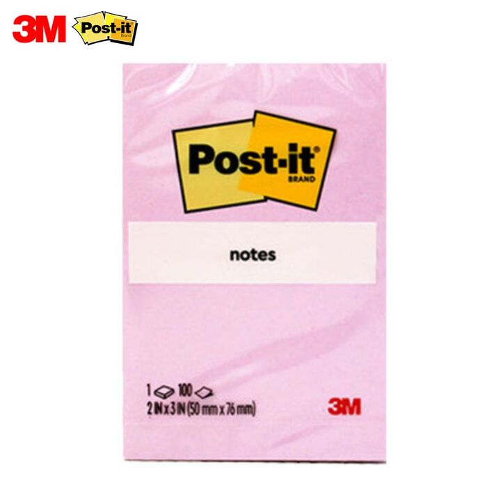 3M Post It Notes 656-1MP 2inchx3inch (100's) HB - Millennial Pink