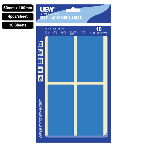 UEW Label sticker 50x100  10's Colour