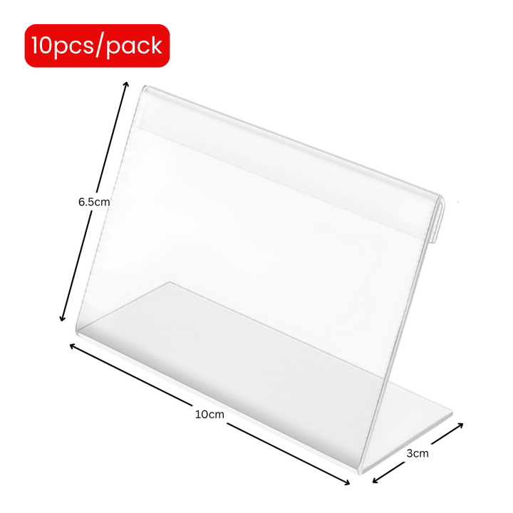 Acrylic Card Stand L-Shape/Bothside 65x100mm (10's/pack)