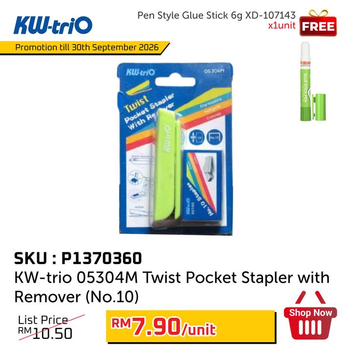 Promo@KW-trio 05304M Twist Pocket Stapler with Remover