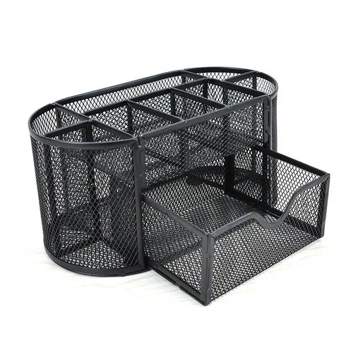Wire Mesh 9 Compartment Stationery Holder