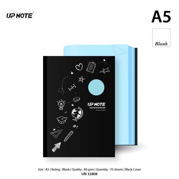 Up Note Colour Lecture Pad Notebook A5 80gsm 70's - Blank