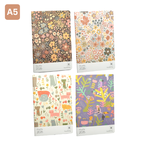 Masterprint A5 Floral Monthly View Planner Stapling - PNS-A5-X
